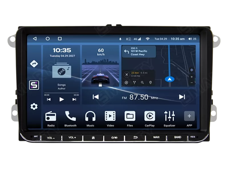 VW 9"  Golf 5, Golf 6, Passat B6, Passat B7, Caddy, Tiguan, Touran, Jetta, Bora, Polo Android-multimedija-navigacija-carplay-android auto